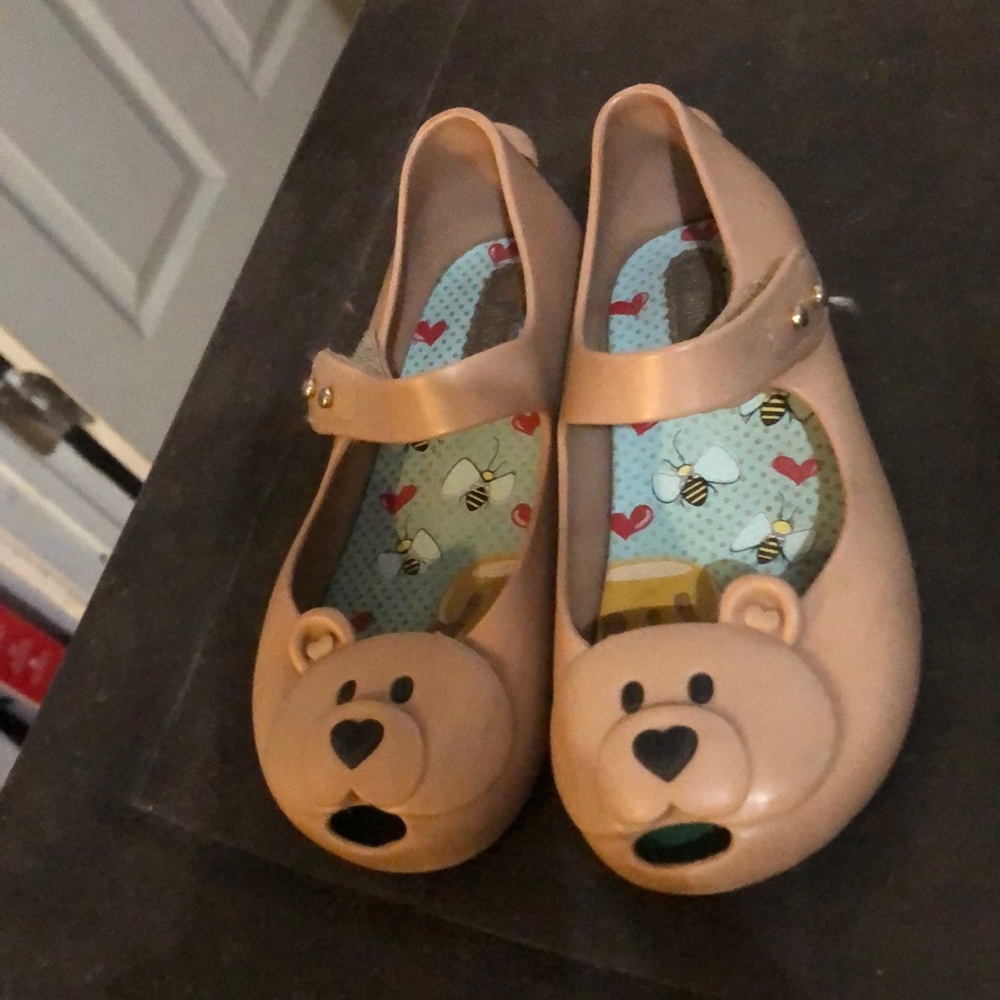 Mini Melissa Brown Tan Beige Bear Sandals Size 9